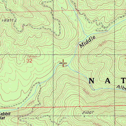 Topographic Map of Albert Creek, CA