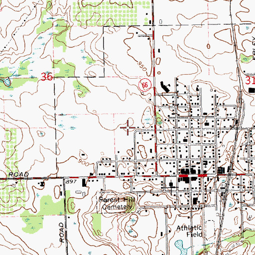 Topographic Map of Stanton Mobile Home Park, MI