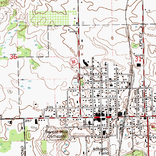 Topographic Map of Stanton Family Care Center, MI