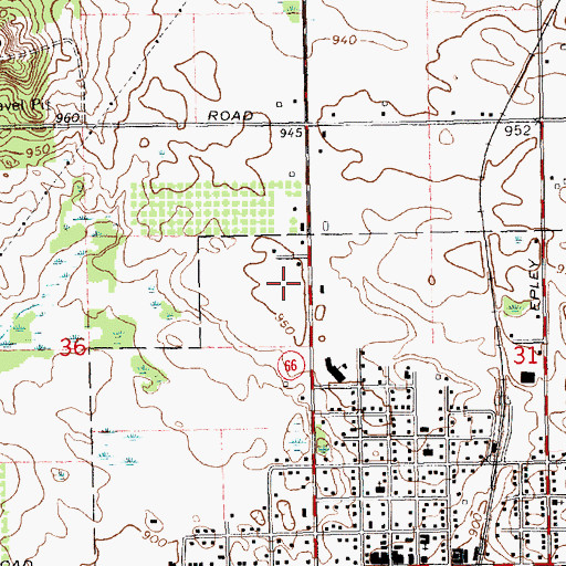 Topographic Map of Montcalm County Sheriff's Office, MI