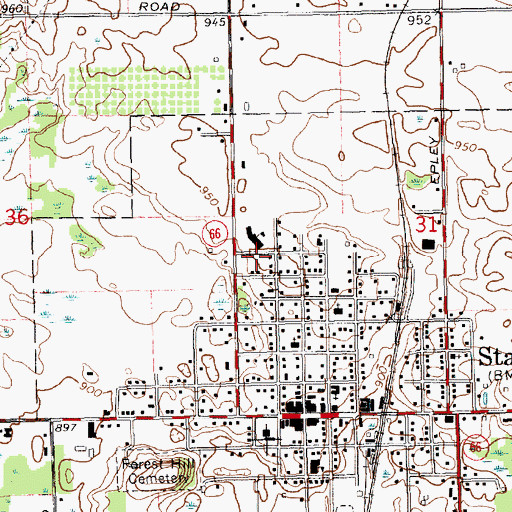 Topographic Map of Traditional Congregational Church, MI
