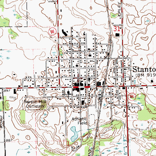 Topographic Map of Congregational Church, MI