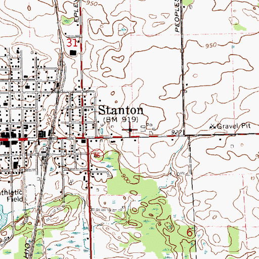 Topographic Map of Saint Bernadette of Lourdes Church, MI