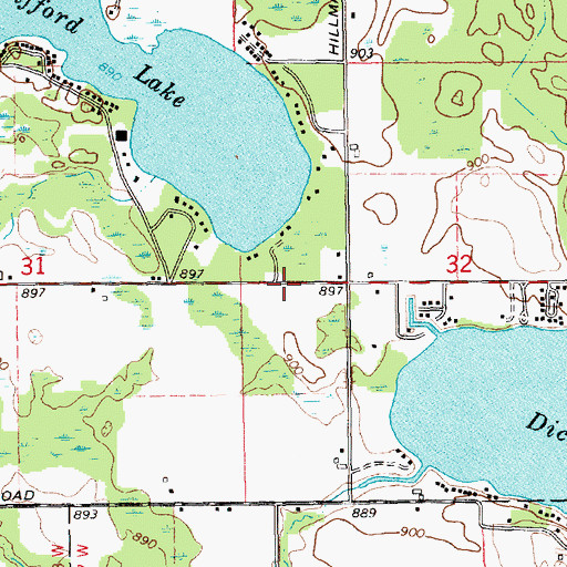 Topographic Map of Hope Lutheran Church, MI