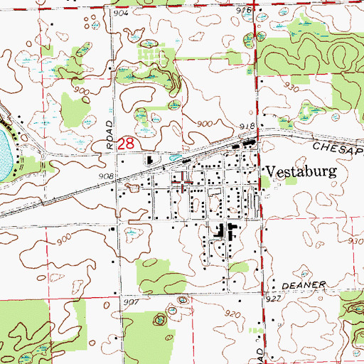 Topographic Map of Richland Township Fire Department, MI