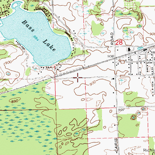 Topographic Map of First Baptist Church, MI