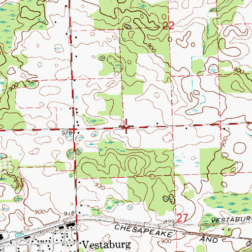 Topographic Map of Cornerstone Worship Center, MI