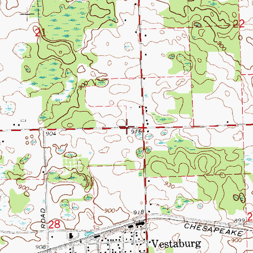 Topographic Map of Kingdom Hall of Jehovah's Witnesses, MI