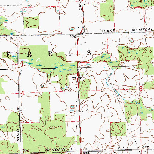 Topographic Map of Crystal Brethren Church, MI