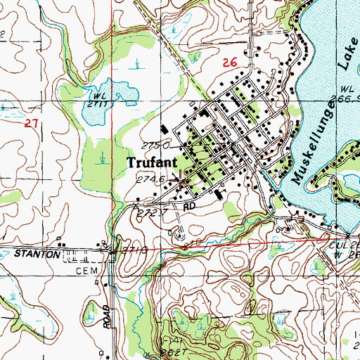 Topographic Map of Saint Thomas Lutheran Church, MI