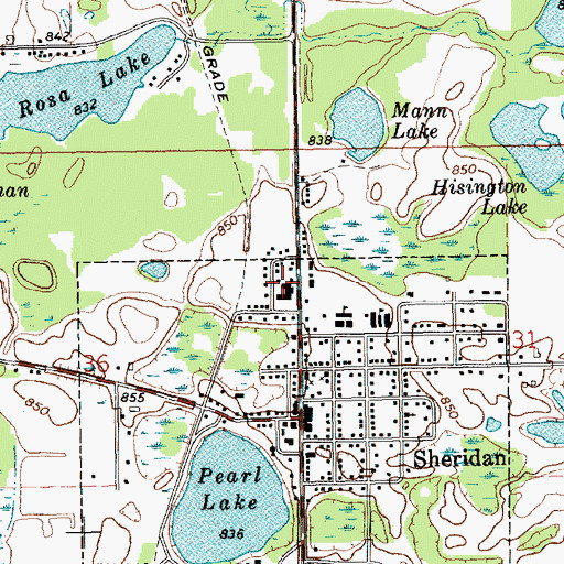 Topographic Map of Sheridan Care Clinic, MI