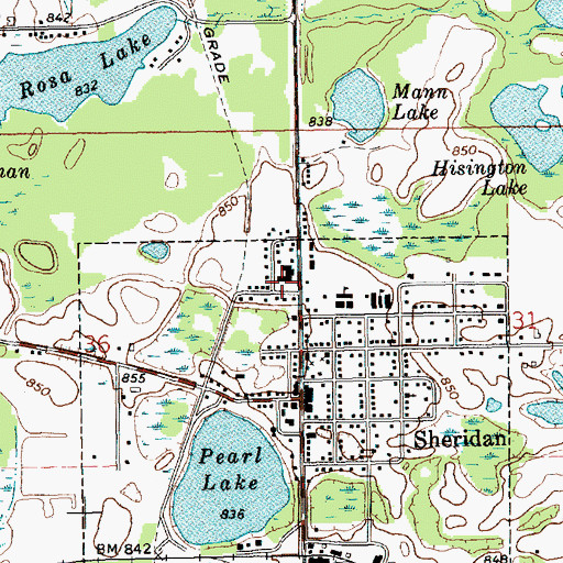 Topographic Map of Sheridan Community Hospital, MI