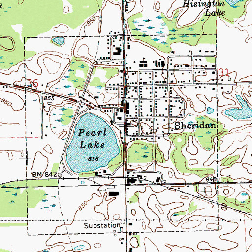 Topographic Map of First Congregational Church, MI