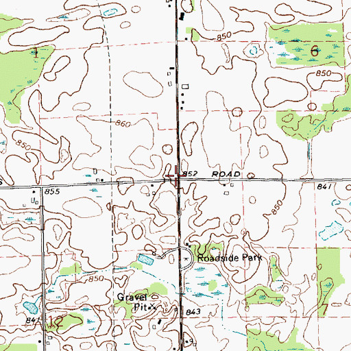 Topographic Map of Sheridan Church of God, MI