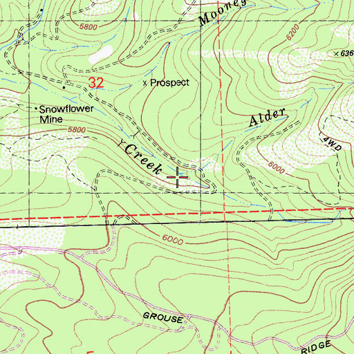 Topographic Map of Alder Creek, CA
