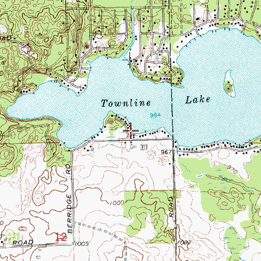 Topographic Map of Bass Beach Campground, MI