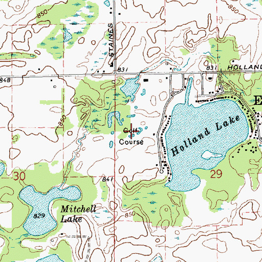 Topographic Map of Holland Lake Golf Course, MI