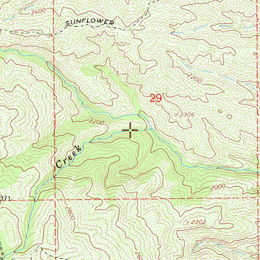 Topographic Map of Alder Creek, CA