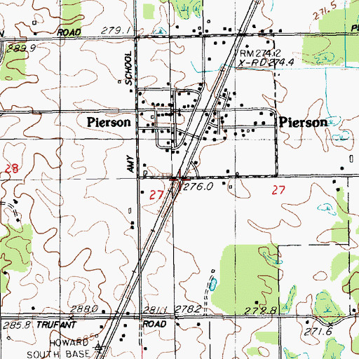 Topographic Map of Pierson Station (historical), MI