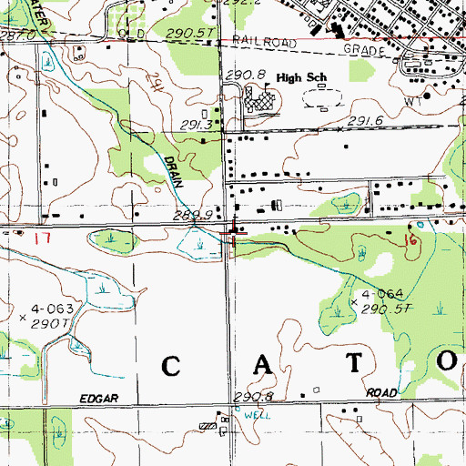Topographic Map of Living Waters Pentecostal Church, MI
