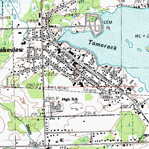 Topographic Map of Spectrum Health United Memorial Hospital - Kelsey Campus, MI