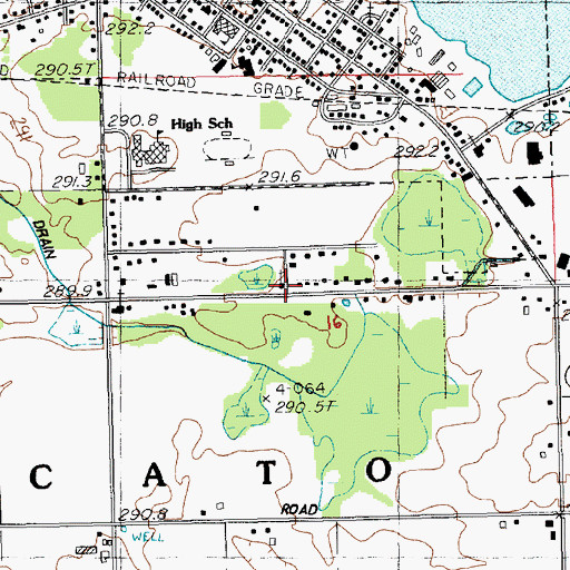 Topographic Map of Lakeview Baptist School, MI