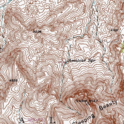 Topographic Map of Amateur Spring, AZ