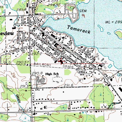 Topographic Map of Lakeview Elementary School, MI