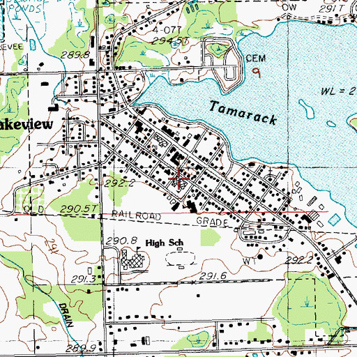 Topographic Map of Lakeview Middle School, MI