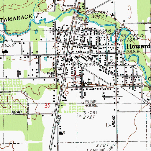 Topographic Map of Herbert J Peck Park, MI