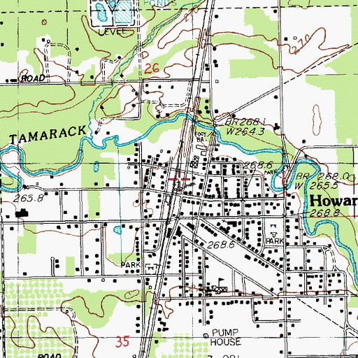 Topographic Map of Howard City Station (historical), MI