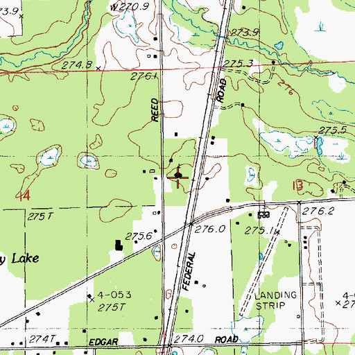Topographic Map of Christ the King Church, MI