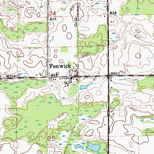 Topographic Map of Fenwick Station (historical), MI