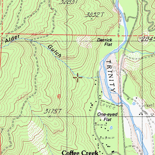 Topographic Map of Alder Gulch, CA