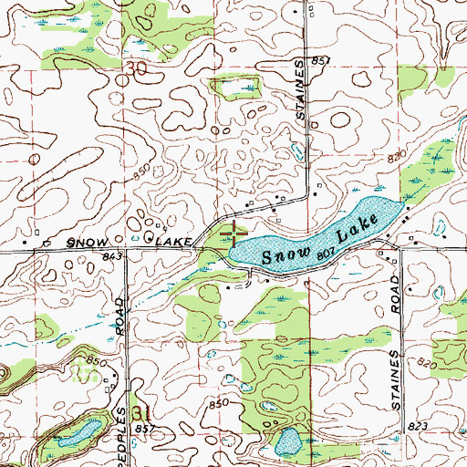 Topographic Map of Snow Lake Kampground, MI
