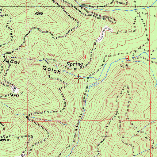 Topographic Map of Alder Gulch, CA