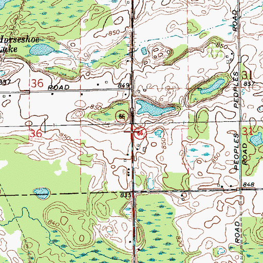 Topographic Map of Hickory Hills Golf Course, MI