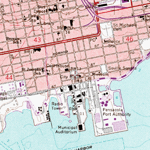 Topographic Map of Plaza Ferdinand VII, FL