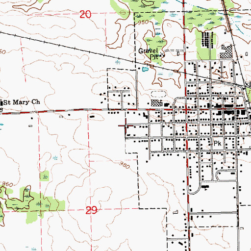 Topographic Map of Edmore Mobile Home Park, MI