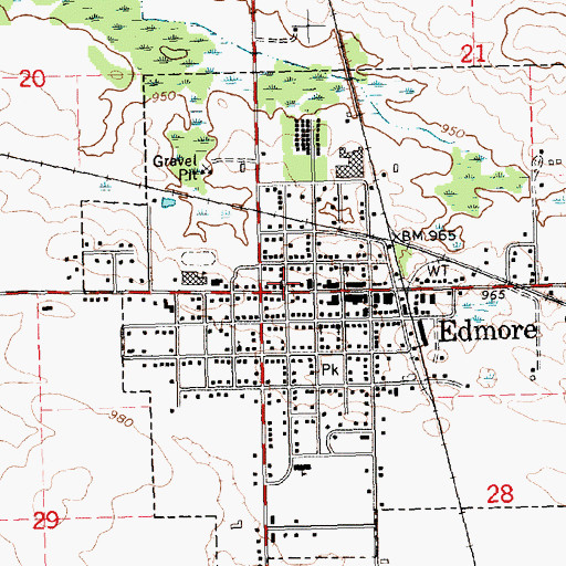Topographic Map of First Church of God, MI