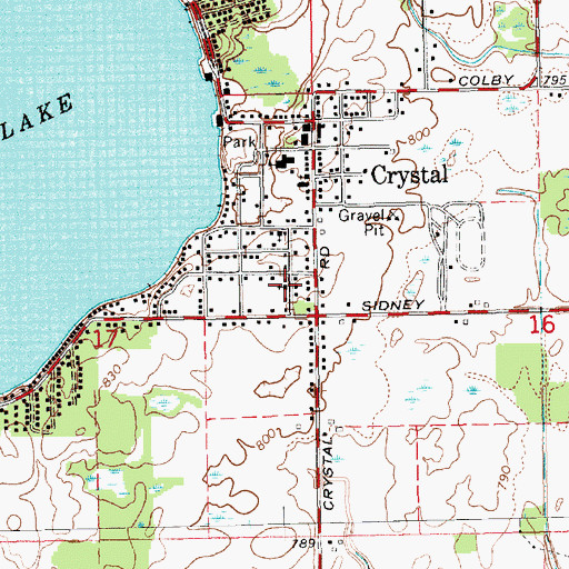 Topographic Map of First Church of God, MI