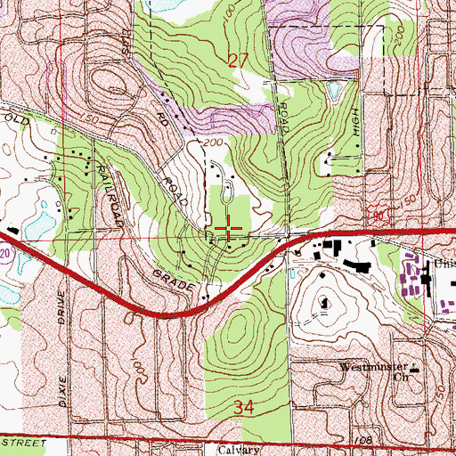 Topographic Map of San Luis De Talimali, FL