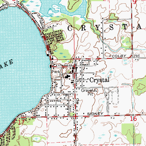 Topographic Map of Crystal Lake Community Church, MI