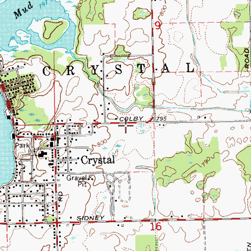 Topographic Map of Crystal Township Fire Department, MI
