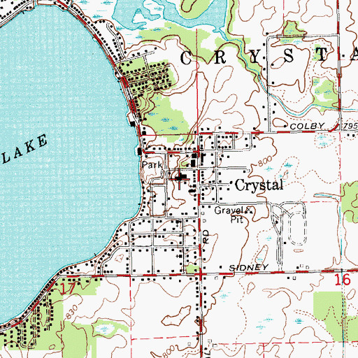 Topographic Map of Crystal Elementary School, MI
