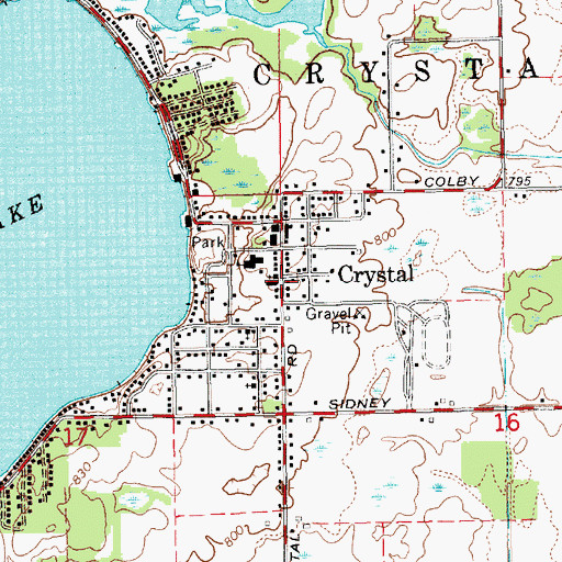 Topographic Map of Crystal Congregational Church, MI