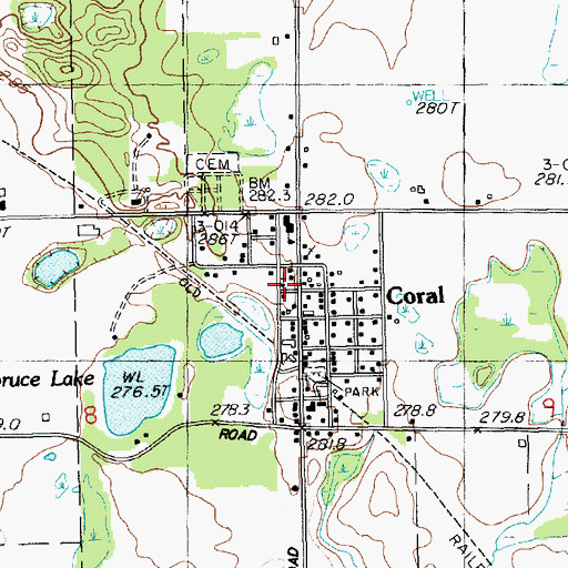 Topographic Map of Emmanuel Baptist Church, MI