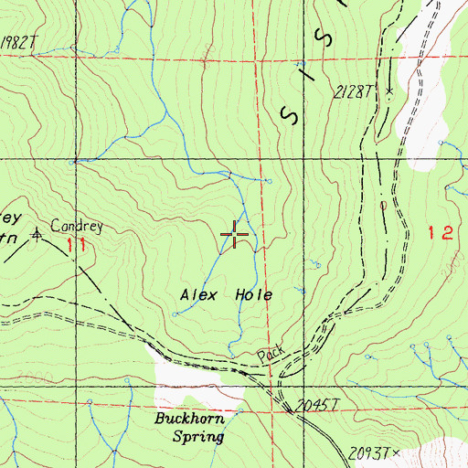 Topographic Map of Alex Hole, CA