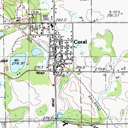 Topographic Map of Coral Station (historical), MI