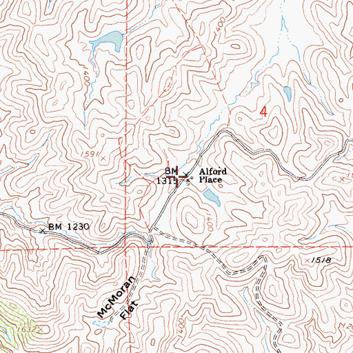 Topographic Map of Alford Place, CA